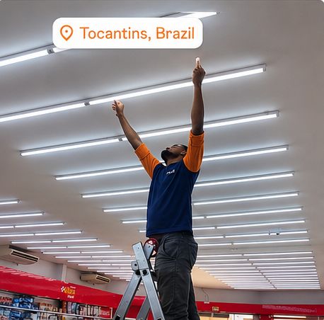 Revisão de instalações elétricas e iluminação em loja